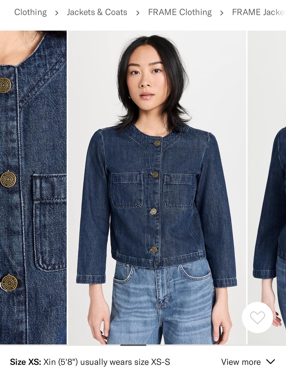 FRAME
Collarless Button Front Jacket XS - Picture 4 of 11